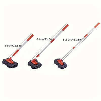 Cepillo de limpieza de coches con mango largo y superfibra, esponja superfibra giratoria de 360°, sin daño a la pintura, sin arañazos, adecuado para limpiar coches, camiones, SUV, RV, remolques y barcos.
