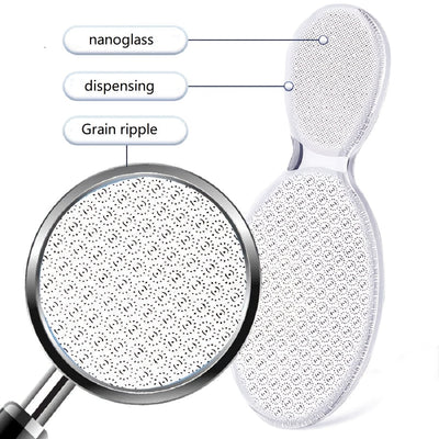 Raspador de Pies de Vidrio Nano, Piedra para Pedicura, Removedor de Callosidades y Talones en Color Beige Claro, Herramienta de Cuidado Personal para Manos y Pies