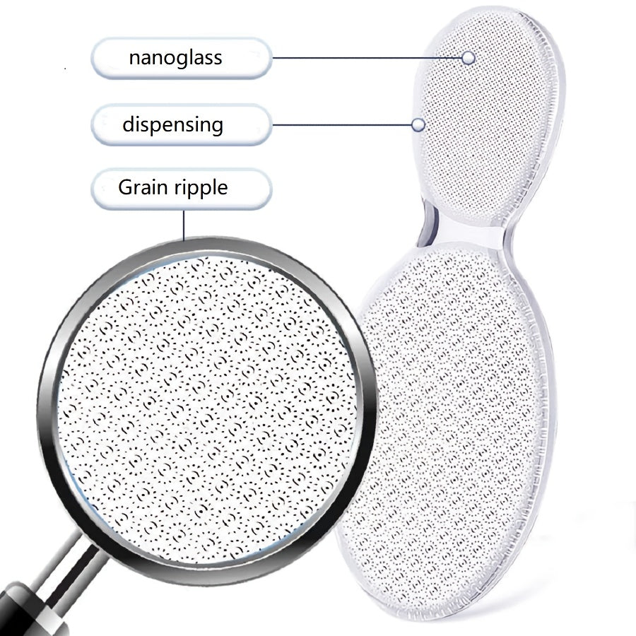 Raspador de Pies de Vidrio Nano, Piedra para Pedicura, Removedor de Callosidades y Talones en Color Beige Claro, Herramienta de Cuidado Personal para Manos y Pies