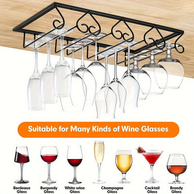 Estante de Vino de Metal de 4 Niveles que Ahorra Espacio - Soporte Duradero para Copas Debajo del Armario y Almacenamiento con Drenaje, Perfecto para Cocinas y Bares