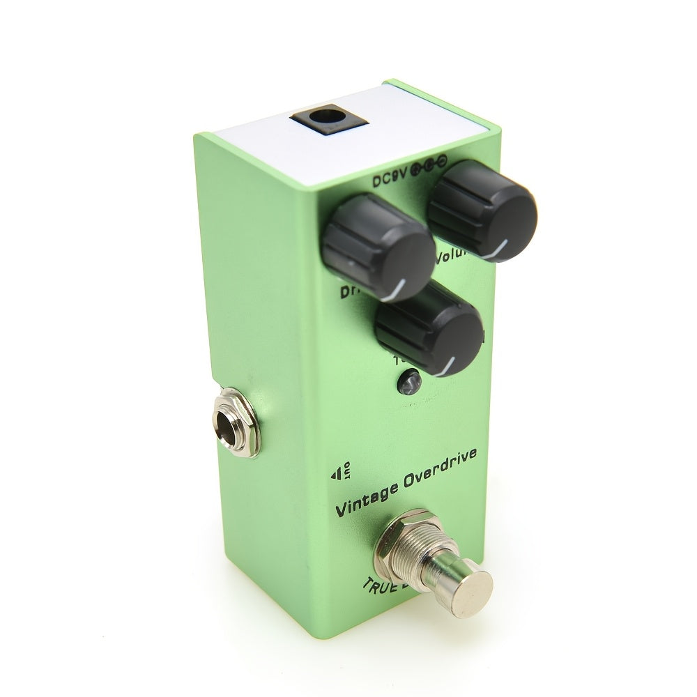 Pedal de efectos de distorsión vintage para guitarras eléctricas - Overdrive, Coro, Retraso y tono vocal con distorsión realista, 5 opciones de color (azul, rojo, verde, púrpura, negro), pedal vintage para guitarra, pedal de distorsión, diseño clásico de