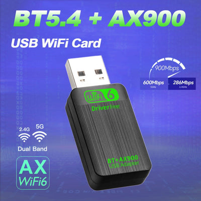 Nuevo adaptador WiFi 6 AX900 USB 2 en 1, cifrado, doble banda 2,4G y 5GHz, receptor inalámbrico de red WiFi USB, sin necesidad de arranque.