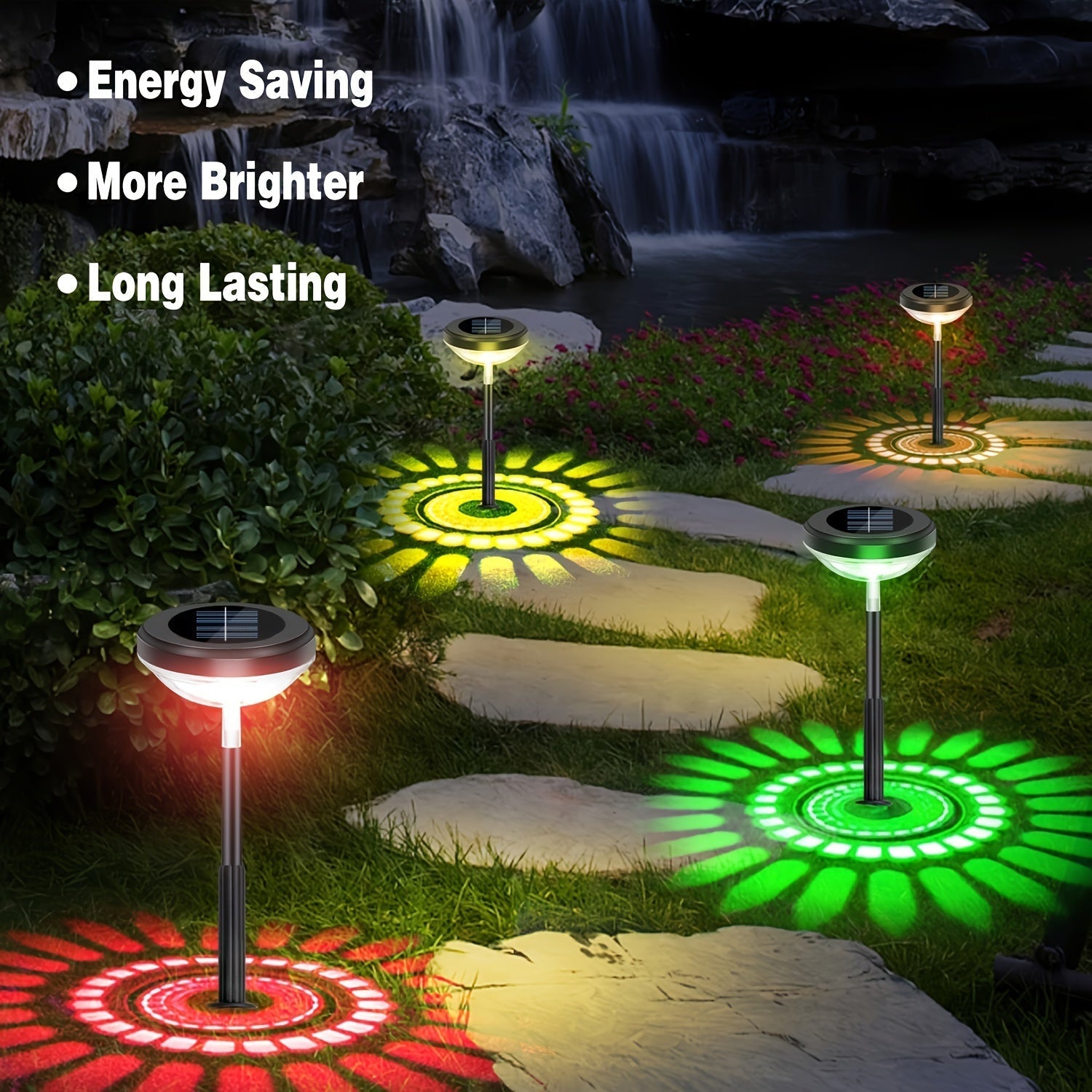 4/6pcs Luces Solares para Paisajes Exteriores, Luces de Ambiente con Foco, Se Pueden Utilizar en la Carretera, Patio, Hogar, Exterior, Jardín, Césped