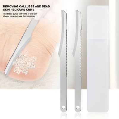 2 piezas de juego de cuidado de pies profesional de acero inoxidable, juego de belleza de pies con cortaúñas, lima de pies, eliminador de luz muerta beige, herramienta de metal para pies, sin perfume, adecuado para el hogar y el salón.