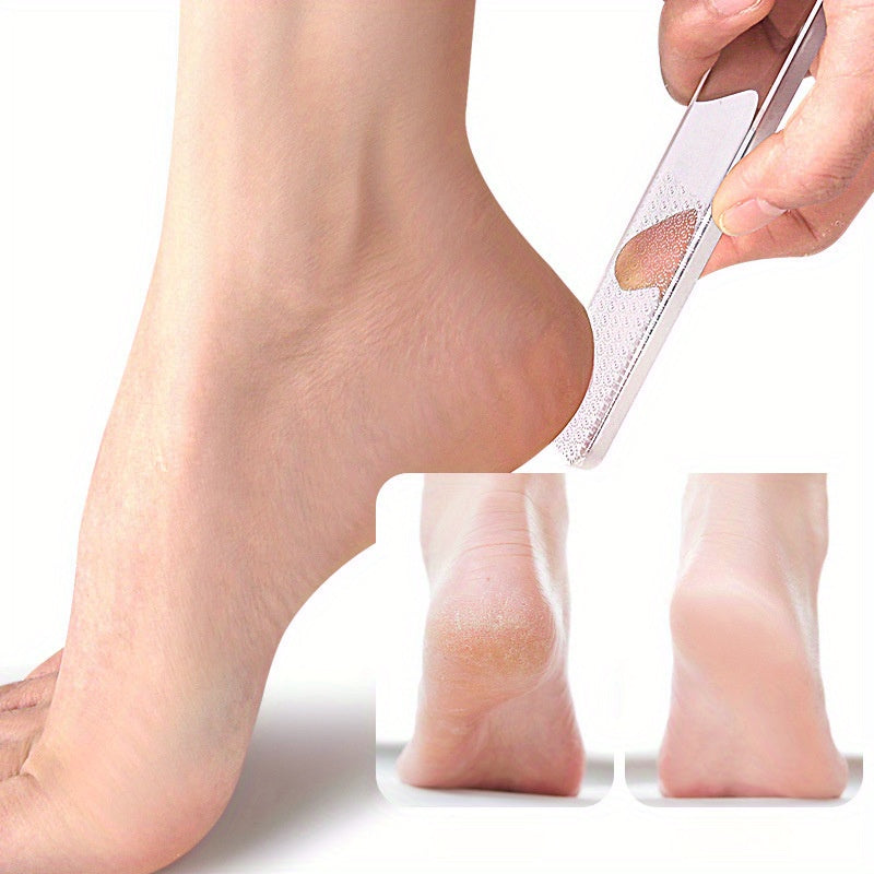 Removedor de Vidrio Nano & Lima para Pies - Herramienta Exfoliante Portátil sin Batería para Cutículas, Talones y Pieles Muertas Color Beige Claro - Instrumento de Pedicura y Manicura Sin Alcohol para Viajes