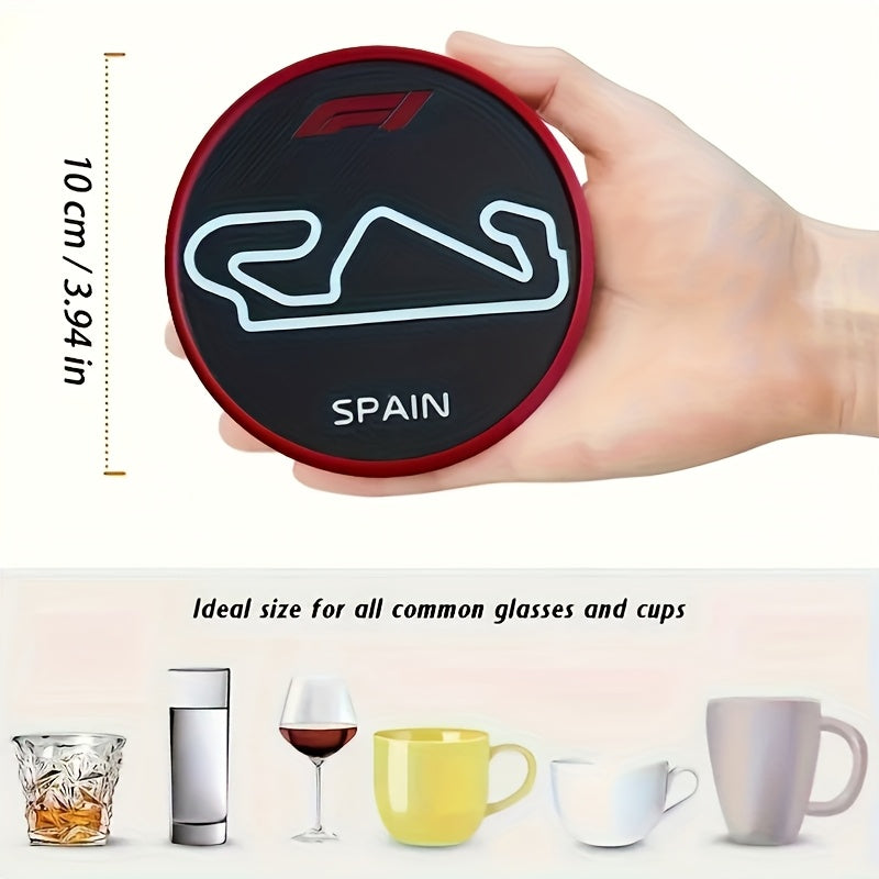 Juego de 6 Posavasos de Madera de Fórmula Uno - Decoración para el Hogar - Regalo Único - Suministros Hechos a Mano - Carpintería - Deporte de Motor - El regalo perfecto para pilotos de F1 y entusiastas del automovilismo, ideal para decoraciones en casa