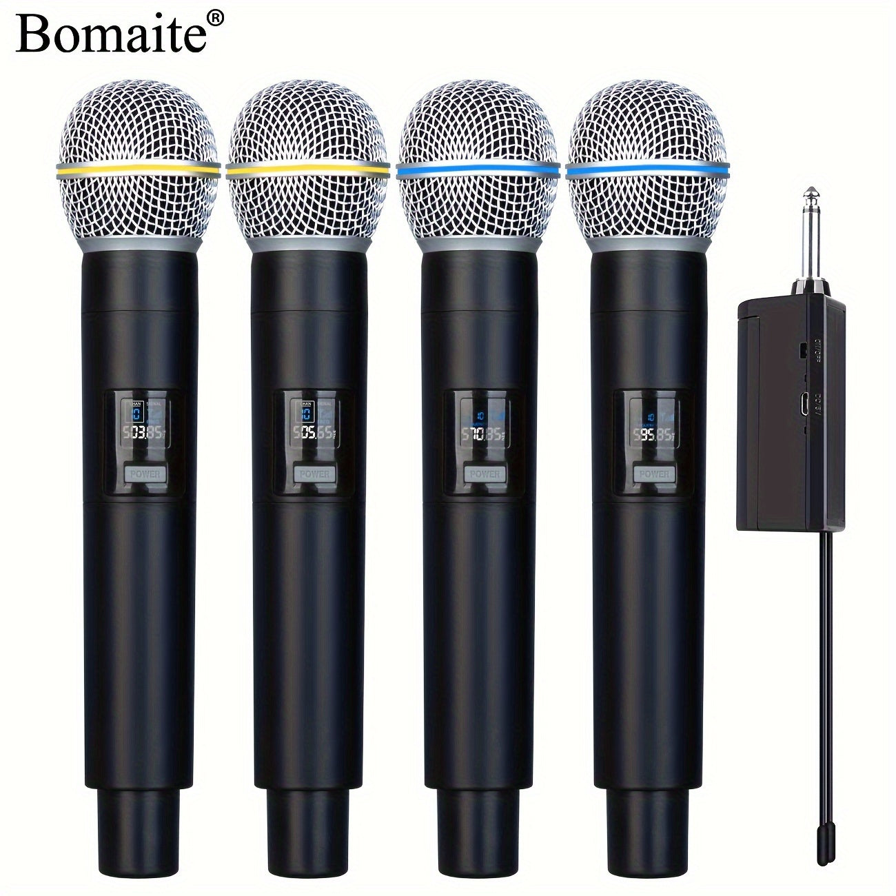 Microfono sin varillas Bomaite, Micrófono de Karaoke Portátil con Receptor Recargable para Fiestas, Iglesias y Bodas