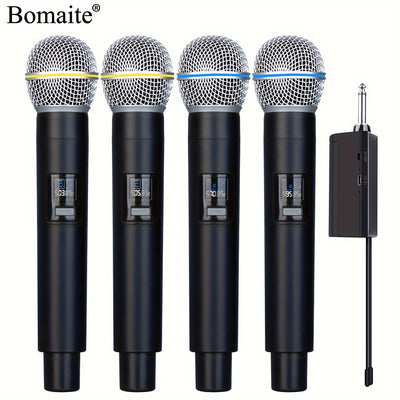 Microfono sin varillas Bomaite, Micrófono de Karaoke Portátil con Receptor Recargable para Fiestas, Iglesias y Bodas