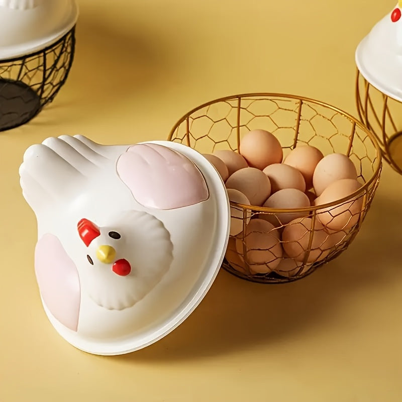 Canasta de Cerámica para Almacenamiento en Cocina, Ideal para Huevos y Otros Artículos Varios