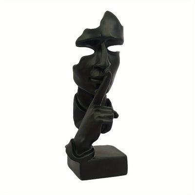 Conjunto de 3 estatuas de Pensador, Tamaño Grande El Silencio es Oro Arte Abstracto Estatua, Escucha No Diga No Moderna Decoración de Escultura de Resina para Hogar, Oficina Estudio Decoración Moderna (Negro)