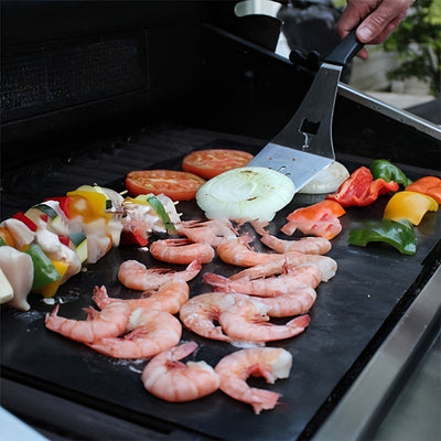 Juego de Alfombrilla para Parrilla de Barbacoa Resistente al Calor y Antiadherente de Fibra de Vidrio para Acampar al Aire Libre, con Base de Teflón