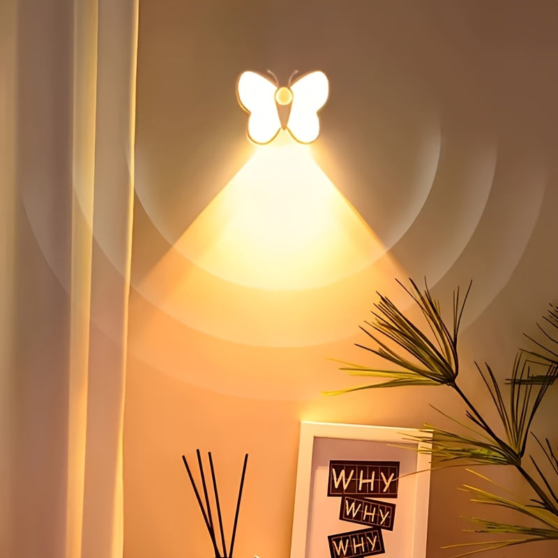 1/2/3 Luz nocturna LED con sensor de movimiento, luz de gabinete montada en la pared recargable por USB para el hogar, dormitorio, armario, pasillo, escaleras y baño - Brillo ajustable, diseño de plástico, batería de litio recargable de 600 mAh, iluminac
