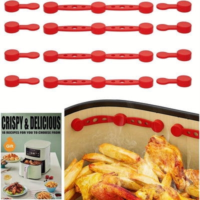4 piezas de clips magnéticos de silicona roja para freidor de aire - Soportes de bandeja de horneado antideslizantes y resistentes al calor para una cocción uniforme, ideales para papas fritas, pollo y más - Accesorios ideales para freidor de aire, acces