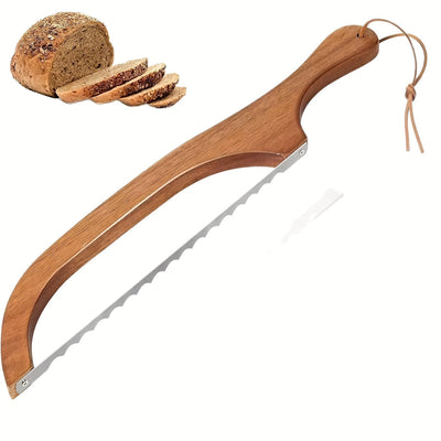 Navaja de Pan Premium con Mango Ergonómico - Cuchilla Ajustable para Cortes Uniformes, Herramienta Rústica para Panadería Artesanal y Repostería, Diseño en Madera Natural para Panaderías Profesionales y Cocinas Hogareñas, Presentación Estética Artesana,