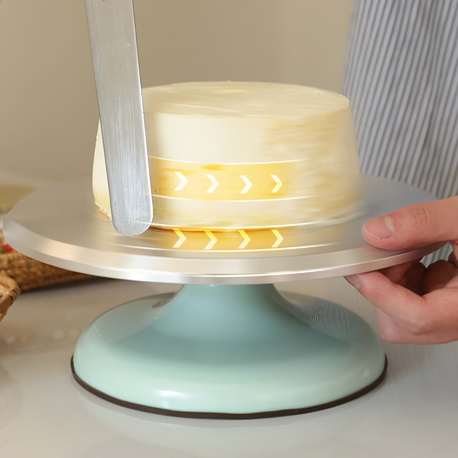 Soporte Giratorio para Pastel de 10 Pulgadas con Aleación de Aluminio - Nivelador de 3 Niveles para Glaseado Perfecto, Diseño Duradero y Seguro, Regalo Ideal para Aficionados al Horneado, Decoración de Cocina en Casa, Herramienta para Decorar Tartas | Ut