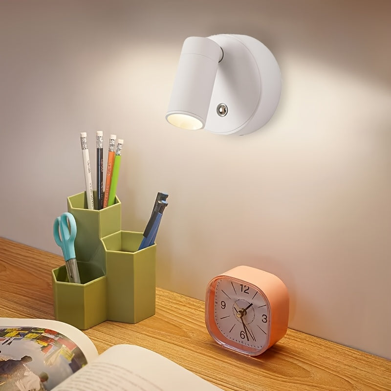 Luz de pared recargable por USB de 2 unidades, lámparas de noche versátiles minimalistas, luces ambientales controladas por tacto, focos magnéticos ajustables, brillo ajustable, batería, adecuado para leer en la cama y uso en la oficina.