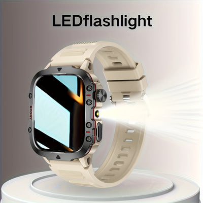 Reloj inteligente, pantalla táctil completa, llamadas inalámbricas, linterna LED, modos deportivos, pulsera y mensajes, pedometría, varios modos deportivos, para for iphone/Android, batería de litio recargable, conexión inalámbrica - Regalo ideal, compat