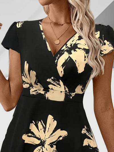 Vestido con escote en V profundo y corte en la cintura