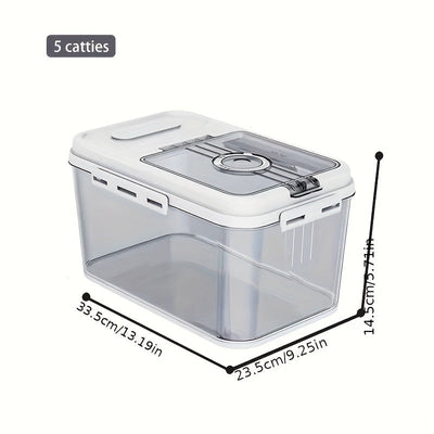Contenedor de almacenamiento de arroz hermético con tapa transparente - Prueba contra insectos y humedad, dispensador de granos de plástico duradero para la organización de la cocina