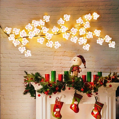 Guirnalda de Cerezo con Flores Artificiales TPGEBO de 1 pieza y 100 LEDs - Ramas Flexibles Alimentadas por USB, Luces de Hada Blancas Cálidas de 179.98 cm para Navidad, Día de San Valentín, Primavera, Fiesta de Año Nuevo (Baterías No Incluidas), Decoraci