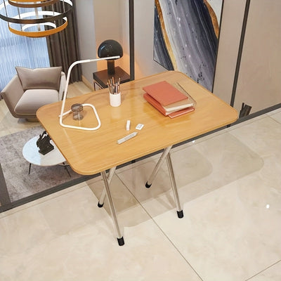 1pc Mesa Plegable Compacta y Duradera - Madera de Alta Densidad, Estructura Metálica, Sin Necesidad de Energía - Adecuada para Camping al Aire Libre, Barbacoas, Residencias Estudiantiles, Casas de Alquiler, Restaurante, Uso en Oficina, Portátil