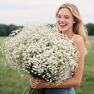 1200 flores, 40 ramilletes de flores artificiales de Baby's Breath - Simulación de tacto real, decoración de bodas con flores artificiales para exteriores, adecuadas para bodas, compromisos, decoración del hogar y la oficina, arreglos de centros de mesa