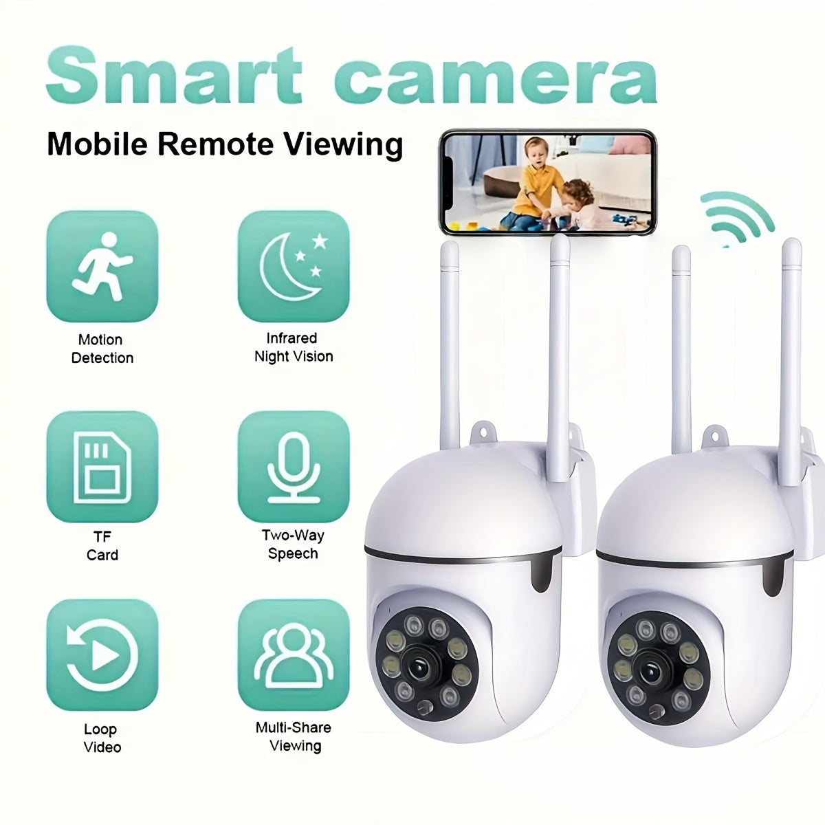 2 Juegos de Cámaras de Seguridad Inalámbricas Conectadas a WiFi, 2.4GHz y 5G, Cámaras de Seguridad para el Hogar de 1080P con Vista Panorámica de 360°, Seguimiento Automático, Llamadas de Dos Manos, Visión Nocturna de Color, Cámaras de Monitoreo para Beb