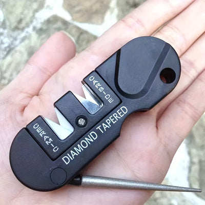Afilador de Cuchillos de Bolsillo 4-en-1 - Multifuncional, Herramienta de Afilado de Acero de Tungsteno de Alta Durabilidad para Cuchillas Rectas y Dentadas