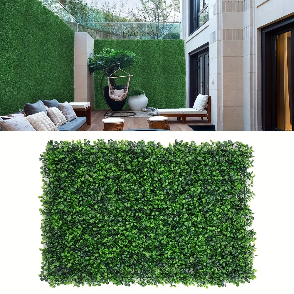 6 Paneles de Pared de Boj Artificial, Follaje Sintético para Exteriores, Valla Verde Oscuro de Plástico Adecuada para Decoración Interior/Exterior, Pantalla de Privacidad, Telón de Fondo para Bodas, Paisajismo en Hogar y Oficina, Cada Pieza Mide 101.3 cm