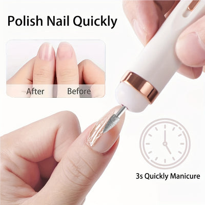 1 perforadora eléctrica recargable con 5 juegos de perforadoras, herramienta pequeña para eliminar uñas, juego de perforadoras profesionales, adecuado para uñas de gel y salones en casa, herramientas portátiles para manicura y pedicura.