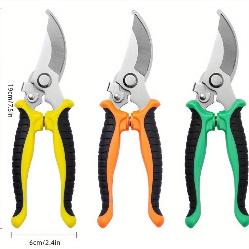 1pc Tijeras de podar manuales clásicas para jardín - Tijeras de acero inoxidable para frutas y ramas con agarre cómodo, diseño que ahorra trabajo, tijeras de podar duraderas para jardinería sin electricidad, herramientas multifuncionales para podar al ai