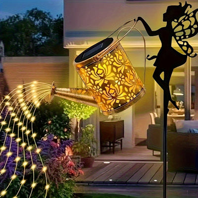 Regadera de hadas con luces solares, ideal para jardín, pérgola, porche y césped del patio, decoración festiva. Regalo perfecto para mamá, vecinos y amigos. Luces exteriores aptas para las 4 estaciones