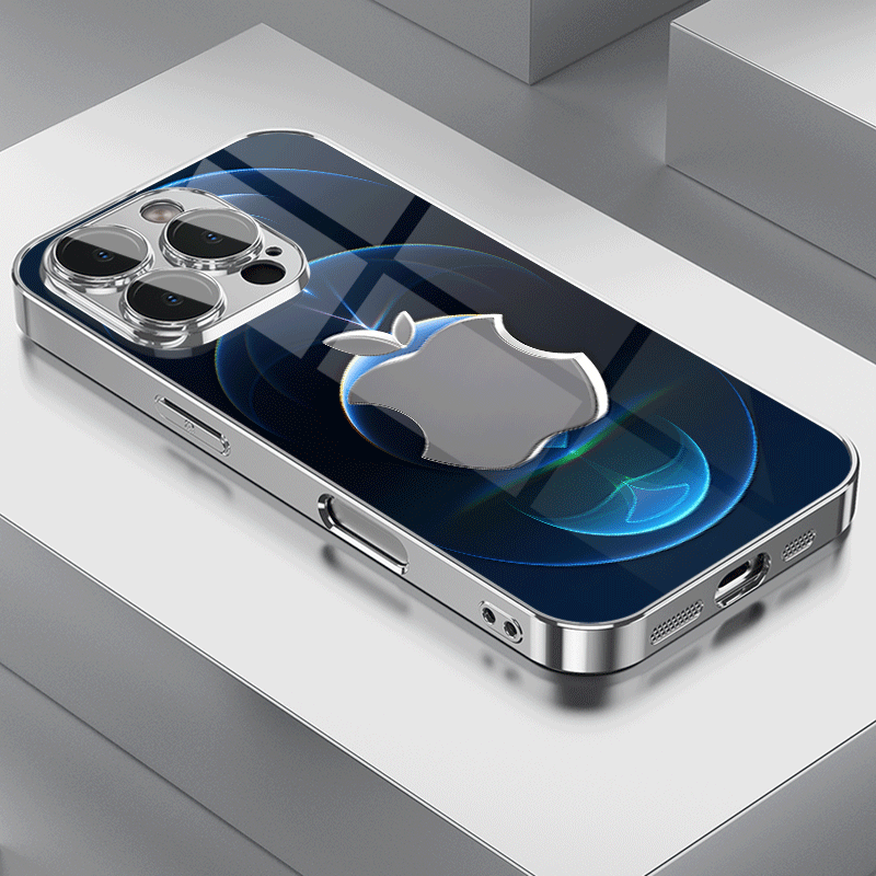 Funda para iPhone 16/16 Pro/16 Pro Max/16 Plus/16e, 15/15 Plus/15 Pro/15 Pro Max, 14/14 Plus/14 Pro/14 Pro Max, 13/13 Pro/13 Pro Max, 12/12 Pro/12 Pro Max, 11/11 Pro/11 Pro Max, 7/8 Plus, XR/XS/XS Max, con diseño de manzana en degradado azul inspirado en