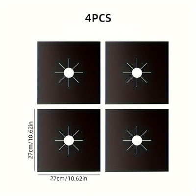 4pcs Tapetes Protectoras para Estufa de Gas de Teflón - Antiadherentes, Fáciles de Limpiar, Resistentes al Aceite y la Grasa, Almohadillas de Cocina Resistentes al Calor, para Seguridad en la Cocina / Equipo de Alimentación, Ideal para Chef Caseros