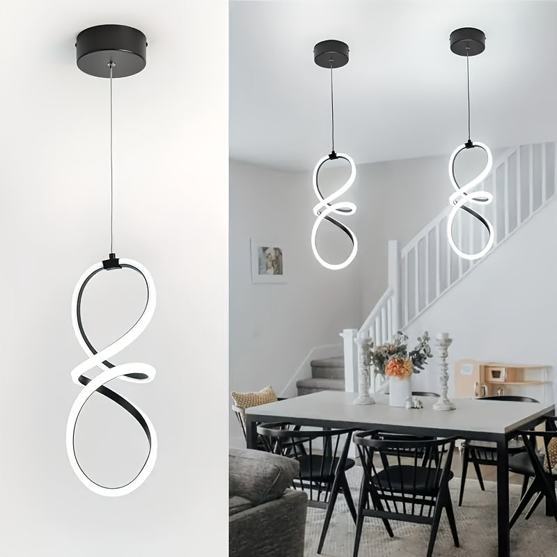Lámpara colgante LED decorativa de metal, estilo minimalista con diseño creativo, ideal para decoración comercial en salas, habitaciones, cocinas, pasillos, escaleras, hoteles y restaurantes