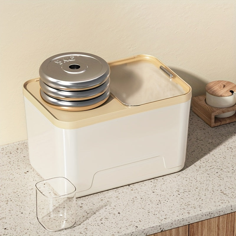 Dispensador de Arroz Premium Sellado - 5.0kg/10.0kg/15.0kg, Hermético y Antihumedad, Recipiente para Alimentos de Plástico de Alta Calidad, Caja de Almacenamiento para Granos y Cereales, Contenedor para Harina, Sin Necesidad de Electricidad