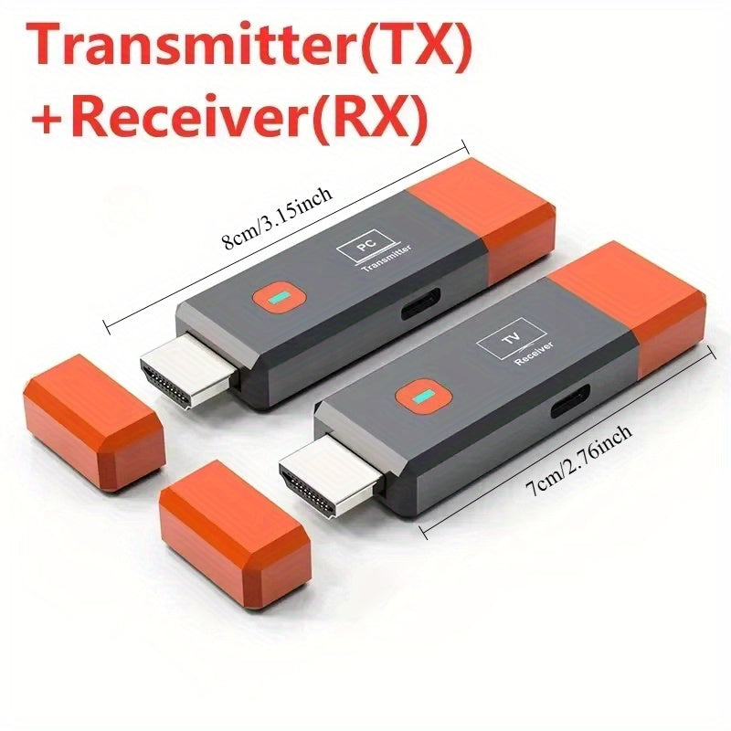 Kit de transmisor y receptor de video HDTV inalámbrico ALYNIC 2025 - Adaptador de dongle USB para PC, portátil a proyector/monitor TV, Plug & Play, entrega de energía de 30W, 480p@60Hz, no requiere batería, convertidor de TV | Diseño elegante | Tecnologí