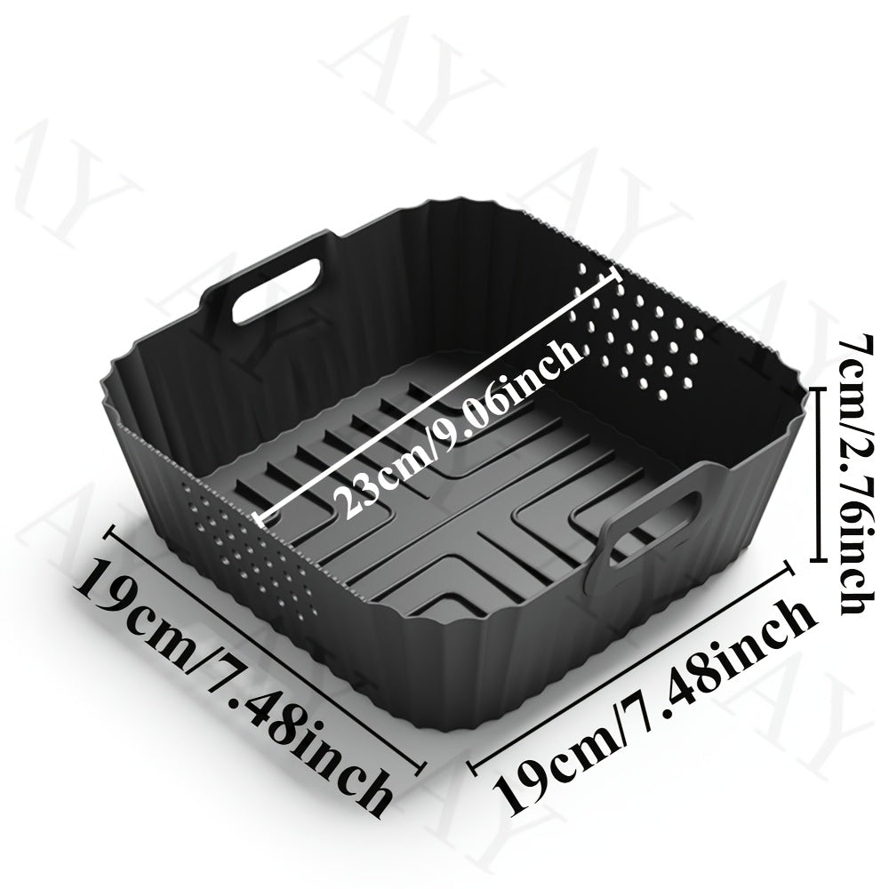 22.86 cm Forros de silicona reutilizables cuadrados para freidora de aire Ninja AF140 AF141 AF180 AF181 para freidora de aire Philips HD9270 Accesorios de horno para cesta de silicona para hornear