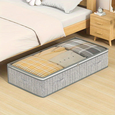 1 Bolsa de Almacenamiento Grande para Debajo de la Cama - Organizador Plegable de Poliéster Duradero con Cierre Seguro para Ropa, Edredones y Ropa de Cama | Contenedor Multifuncional Ahorrador de Espacio, Organizador de Mantas | Almacenamiento Plegable |