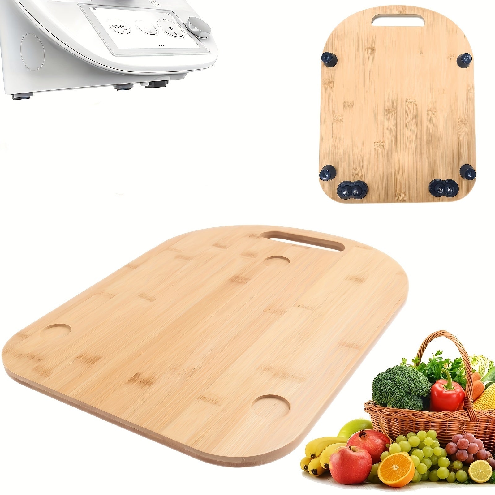 Tablero deslizante de madera acrílica para procesadores de alimentos - Rodillo de liberación rápida antideslizante, superficie suave y duradera para licuadoras, mezcladores, molinillos - Compatible con modelos TM6/TM5, accesorios para licuadoras de alime