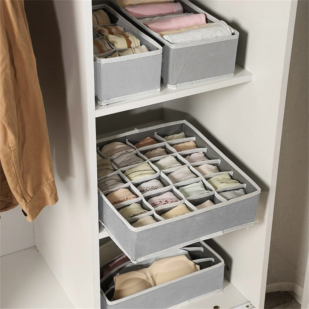 Organizador de cajón para calcetines, separador de ropa interior, 24 compartimentos, organizador plegable para armario, cajas de almacenamiento para guardar calcetines, pañuelos, corbatas y cinturones