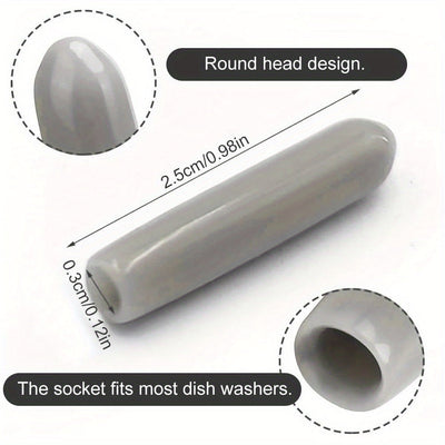 100/200 piezas de cubiertas flexibles para la parte superior de los ganchos de lavavajillas - Tapas redondas para organizar estantes, protectores de hilo de alambre, de 0,59/0,98 pulgadas de largo, blancas, accesorios para lavavajillas, organización de c