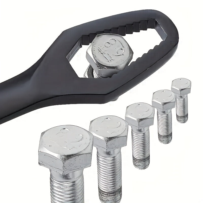 [Llave Torx Ajustable 5mm Negro] Llave Torx Ajustable de 5mm de Grosor Negro - 1ud Llave de Boca Dual Multipropósito, Tamaño de Boca 3-17mm - Herramienta Manual Portátil para Uso Automotriz y Doméstico