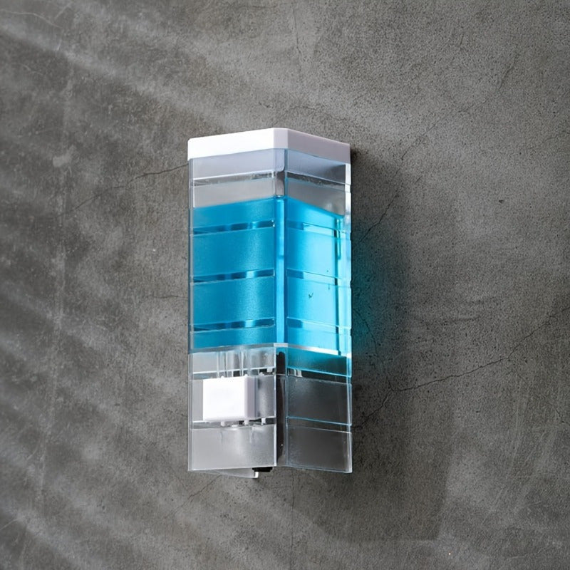 Dispensador de jabón y champú para pared sin taladrar - Organizador transparente para baño que ahorra espacio, diseño minimalista moderno en plástico duradero, estante para ducha fácil de limpiar - Regalo para Navidad, Día de San Valentín, Pascua, materi