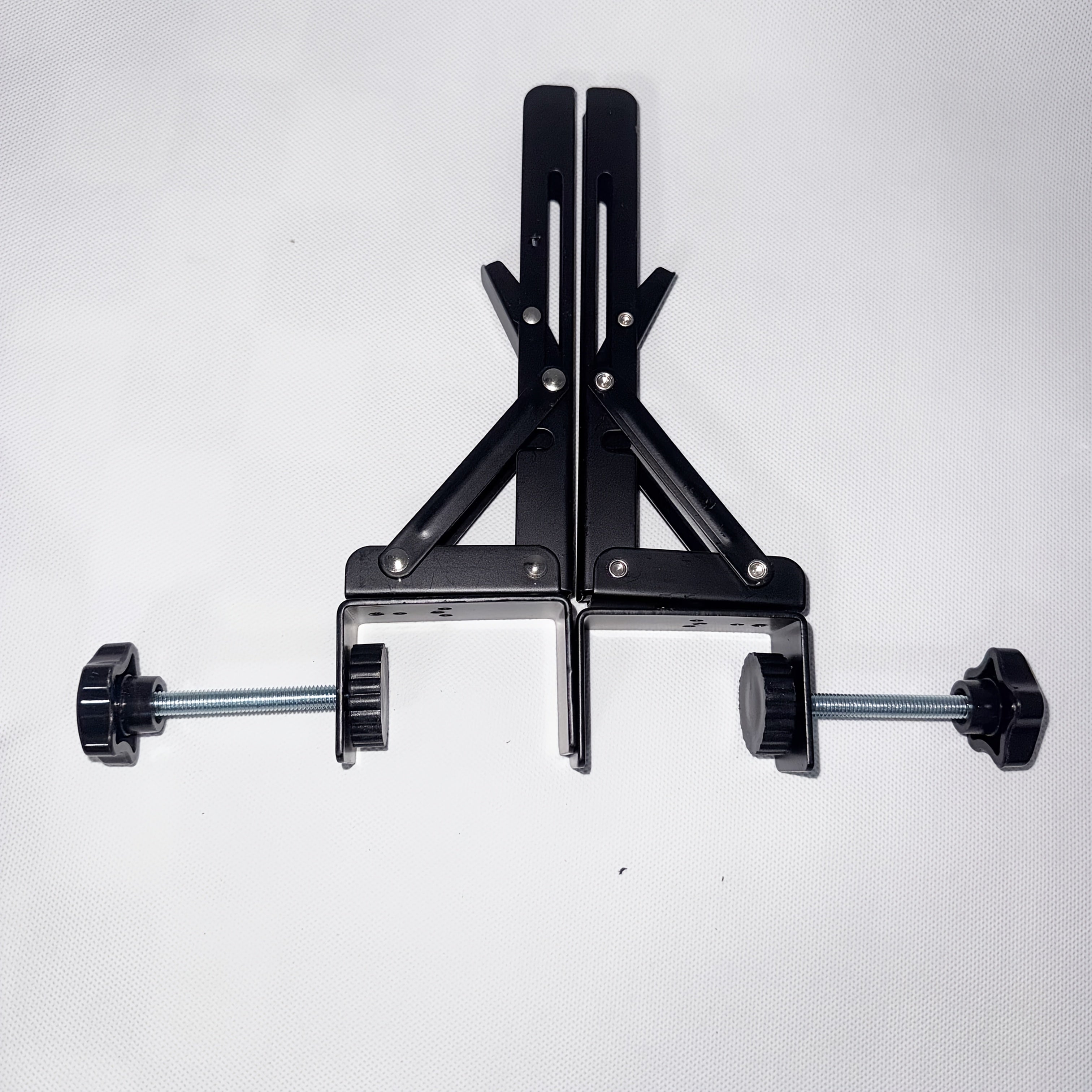 Extensión de escritorio de acero negro moderno - Extensor de escritorio de computadora plegable sin taladro con altura ajustable, sujeción sólida para hogar y oficina, extensión de escritorio, acabado metálico elegante, construcción duradera