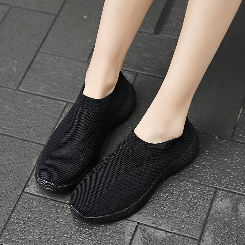 Zapatillas Slip-On Transpirables para Mujer - Parte Superior de Tela Ligera y Suela EVA, Punta Redonda Cómoda para Deportes en Interiores/Exteriores y Uso Casual, Diseño Fácil de Ponerse/Quitar Todo el Año, Estilo Minimalista, Suela Flexible, Calzado Con