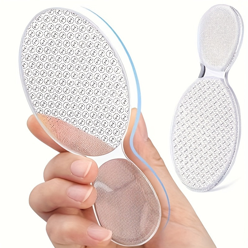 Nano Glass Foot File - Limpiador de pies de doble cara, sin necesidad de electricidad, sin fragancia, uso húmedo/secado, fácil de limpiar, herramienta de cuidado de pies profesional para pies secos y ásperos, color beige claro, limpiador de pies, diseño