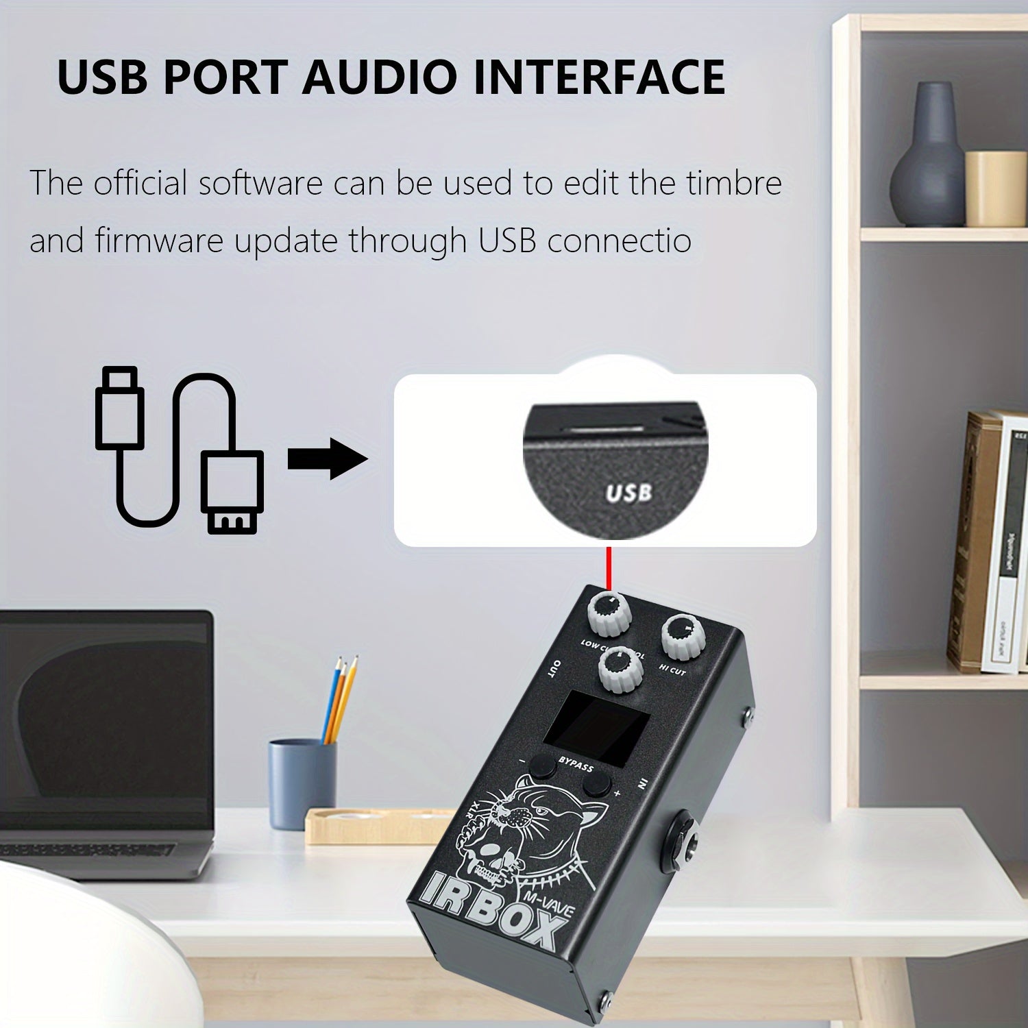 CAJA DE IR Guitarra Bajo Multiefectos 32 Opciones de Presets Disponibles Ajustes de Aplicación de Teléfono, Ecualizador de 9 Segmentos, Como Efector de Ecualizador Individual