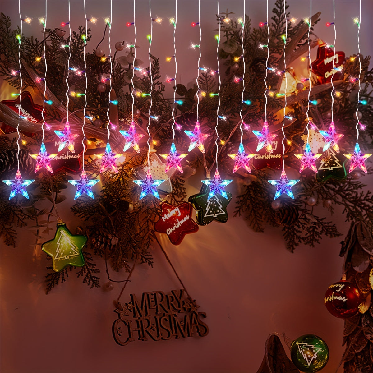 Encantadoras Luces de Cadena de Estrellas de 160 LED - Alimentadas por USB, 3.51 metros con 8 Modos de Iluminación para Regalos Perfectos, Bodas, Dormitorios y Fiestas (Batería No Incluida), Perfectas para Regalos de Navidad, Oficina Festiva, Dormitorio,