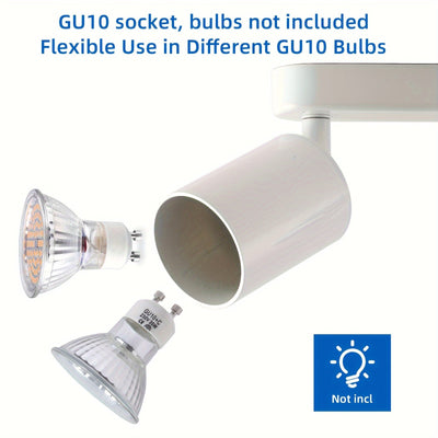 Luz de techo LED moderna, 4 bombillas, foco rotativo blanco GU10, acabado de hierro pulido, enfoque ajustable, montaje semi-inclinado, cableado duro, para cocina, dormitorio, sala de estar, oficina - Bombillas no incluidas, iluminación cercana al techo p